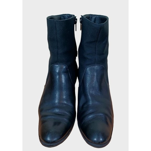 Circa Joan & David Size 8.5M Black Chunk Heel Women's Booties - Picture 2 of 9